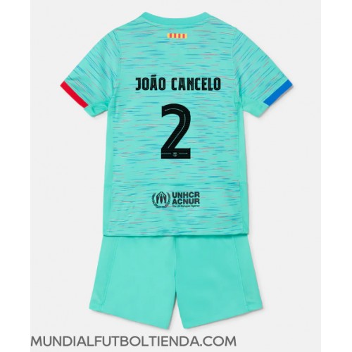 Camiseta Barcelona Joao Cancelo #2 Tercera Equipación Replica 2023-24 para niños mangas cortas (+ Pantalones cortos)